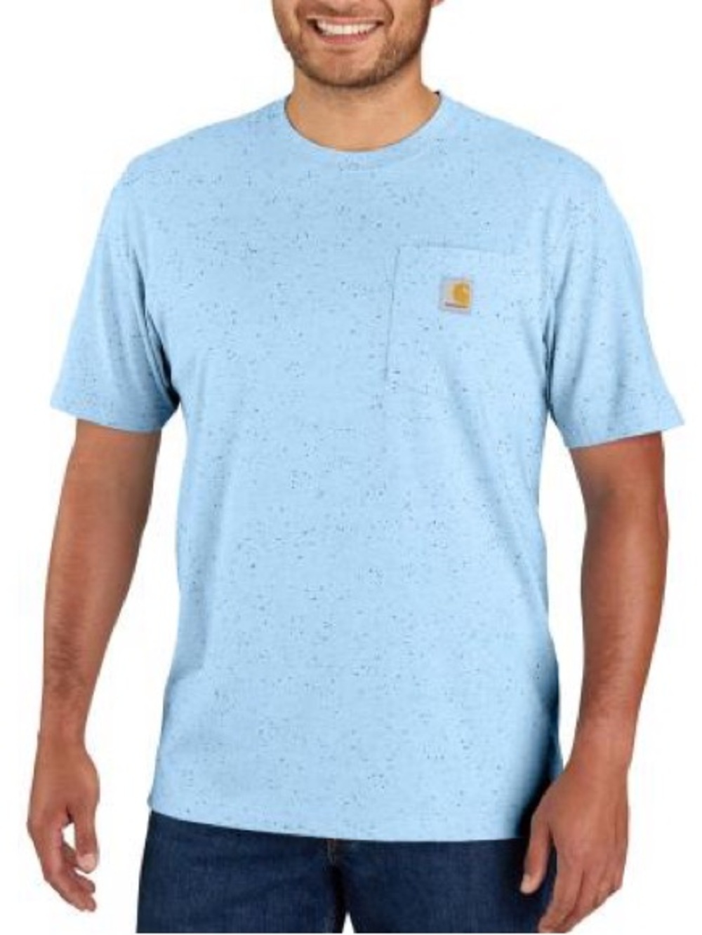 Carhartt Light Blue Speckled Short-Sleeve Loose Fit Work Gear Pocket Tee
